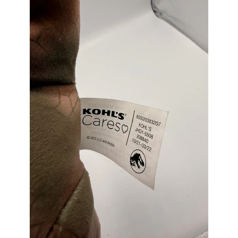 Kohls Cares Jurassic World Triceratops Plush Dinosaur Brown Green Camo 2022